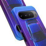 R34 Skyline Phone Case, Blue Top-Down Duotone Gradient Cover