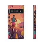 Retro Runner Sunset phone case | 80s Vaporwave jogging design