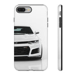 White Camaro Phone Case, ZL1 American Muscle Car Tough Cover for Men