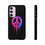 Glitch Peace Sign Phone Case, RGB Melt Digital Art Tough Cover, Gift
