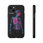 Neon Anatomical Skeleton Phone Case | Internal Displacement Art