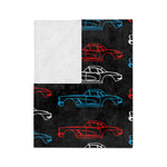 1961 Corvette C1 Triple Color Line Art Microfiber Throw Blanket Car Gift