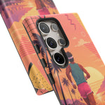 Retro Runner Sunset phone case | 80s Vaporwave jogging design