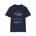 Blue 1963 Galaxie Convertible Illustration T-Shirt | Classic Car Art Tee