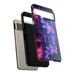 Neon Koi Reflection Vaporwave phone case | Tough Cover
