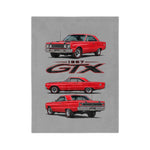 1967 GTX Red Muscle Car Velveteen Microfiber Blanket