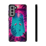 Neon Flamingo Pool Vaporwave Art Tough Phone Case
