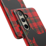 Scottish Terrier Silhouette Plaid Art Tough Phone Case