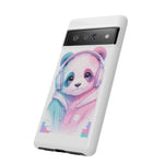 Pastel Panda Phone Case, Glitch Color Block Cover