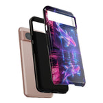 Neon Koi Reflection Vaporwave phone case | Tough Cover