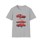 Red 1975 Trans Am Cars T-Shirt | Classic Muscle Car Trio Illustration