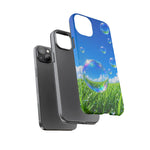 Bubbles Over Grass phone case | Tough Cover