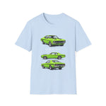 1971 Demon Green Classic Muscle Car T-Shirt | Vintage Coupe Illustration