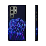 Neon Blue Tiger phone case | tough protective cover