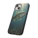 Largemouth Bass Phone Case, Sunlit Underwater Tough Cover, Gift