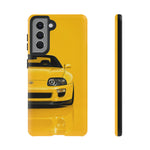 Yellow Supra Phone Case, MK4 90s JDM Legend Tough Protective Cover for Men