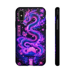 Neon Dragon Smoke Trail Vaporwave Art Tough Phone Case