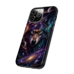 Cosmic Wolf Phone Case, Galaxy Nebula Portrait Tough Cover, Gift