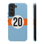 Copy of Blue Orange Number 20 Retro Racing Stripe Tough Phone Case Cover