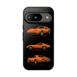 C3 Corvette Art Phone Case Orange, Three-View Vector Cover, Gift