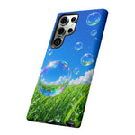 Bubbles Over Grass phone case | Tough Cover