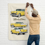 1955 Bel Air Yellow Cream Banner 34x56 Garage Man Cave Wall Decor Gift