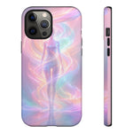 Pastel Aura Phone Case, Swirling Silhouette 3D Cover, Gift