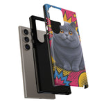 British Shorthair Round Pop Art Tough Phone Case
