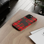 Scottish Terrier Silhouette Plaid Art Tough Phone Case