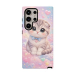 Scottish Fold Cat Kawaii Cute Portrait Art Tough Phone Case