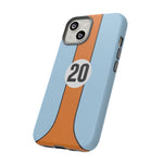Blue Orange 20 Retro Endurance Racing Stripe Tough Phone Case Cover