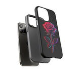 Glitch Rose Neon Phone Case Vaporwave Tough Cover
