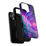 Neon Dolphin Ocean Vaporwave Art Tough Phone Case