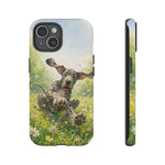 Playful Dog in Meadow Great Dane phone case | Puppy Art Tough Cover