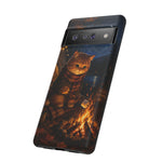 Campfire Cat Phone Case, Marshmallow Night Painterly Cover