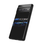 Blue C7 Z06 Sports Car Tough Phone Case Track Style Cover Gift