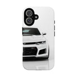 White Camaro Phone Case, ZL1 American Muscle Car Tough Cover for Men