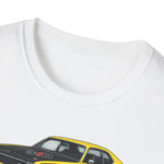 Yellow 1973 Duster Classic Car T-Shirt | Vintage Muscle Car Illustration