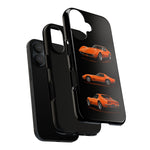 C3 Corvette Art Phone Case Orange, Three-View Vector Cover, Gift