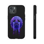 Glitch Sad Face Phone Case, Anime Melt Static Tough Cover