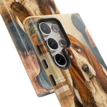 Guilty Basset Hound Phone Case, Muddy Watercolor Art Cover