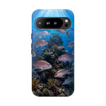 Snapper Reef Phone Case, Sunlit School Ocean Fishing Tough Cover