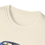 Blue 1966 GTO Muscle Car Trio Illustration T-Shirt | Classic Auto Shirt