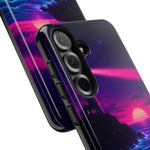 Neon Lighthouse Grid Ocean Art Tough Phone Case