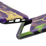 Boxer Halftone Portrait Tough Phone Case - Green and Violet