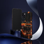 Orange Cuda Phone Case, Rainy City Night Muscle Car Tough Cover