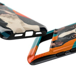 Boston Terrier Pop-Art Portrait Tough Phone Case - Teal Orange