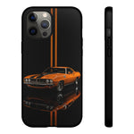 Orange Cuda Phone Case, Muscle Car Stripe Studio Cover, Gift