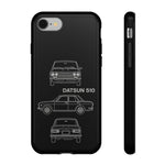 Datsun 510 Triple View Line Art JDM Tough Phone Case Cover Gift