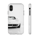 White Corvette Art Phone Case, C3 Stingray Sports Car Tough Cover, Gift